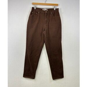 Vintage‎ Bill Blass Jeans Easy Fit Brown Cotton Size 8 High Waisted Straight Leg